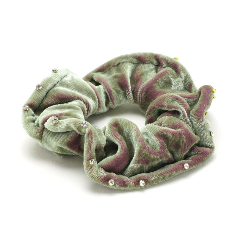 Резинка для волос велюровая со стразами (25409) вариант 10