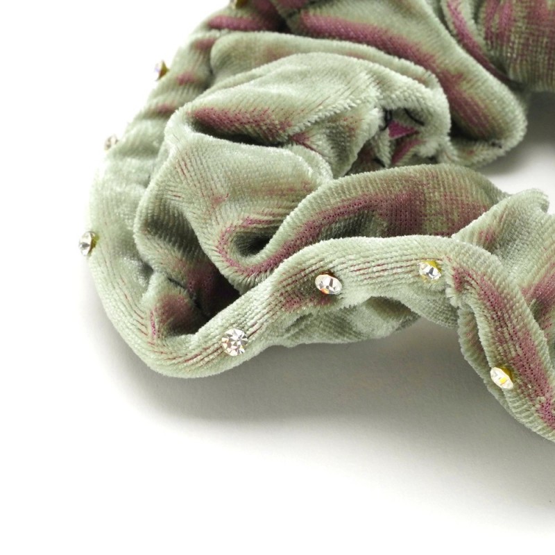 Резинка для волос велюровая со стразами (25409) вариант 10