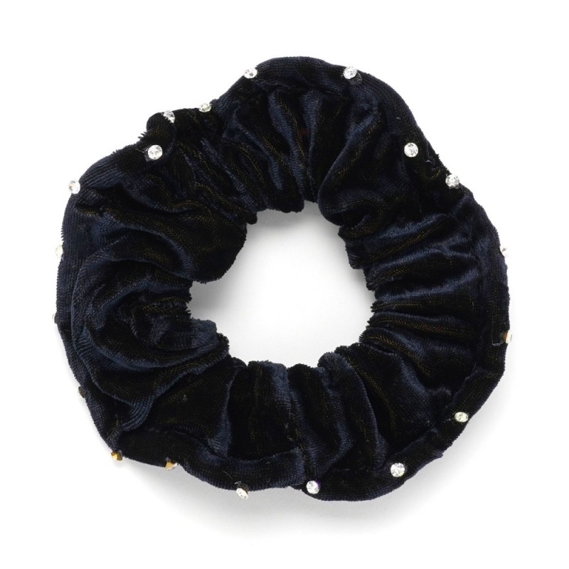 Резинка для волос велюровая со стразами (25409) вариант 02