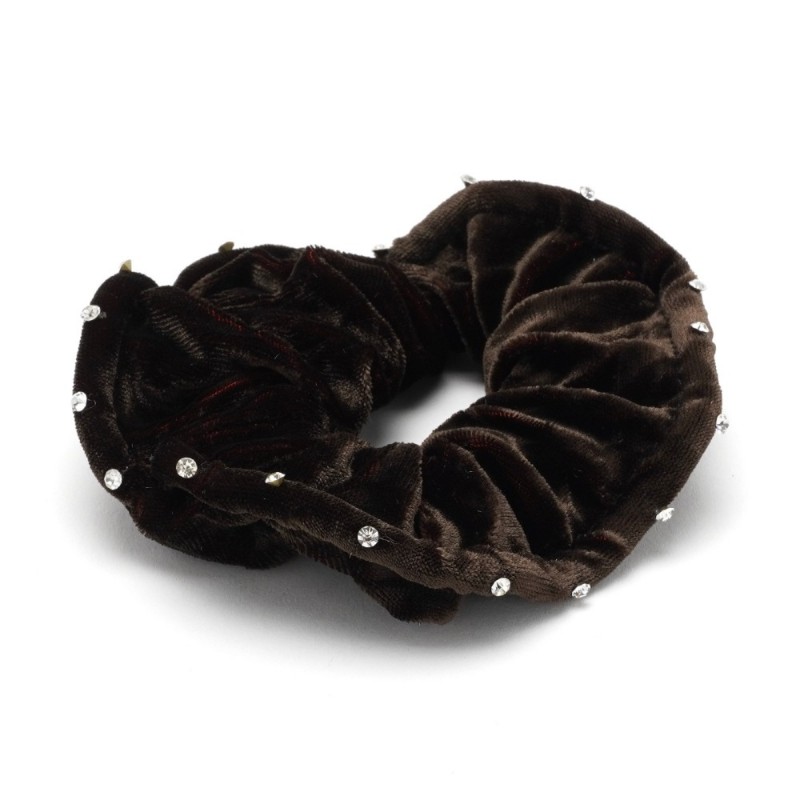 Резинка для волос велюровая со стразами (25409) вариант 03