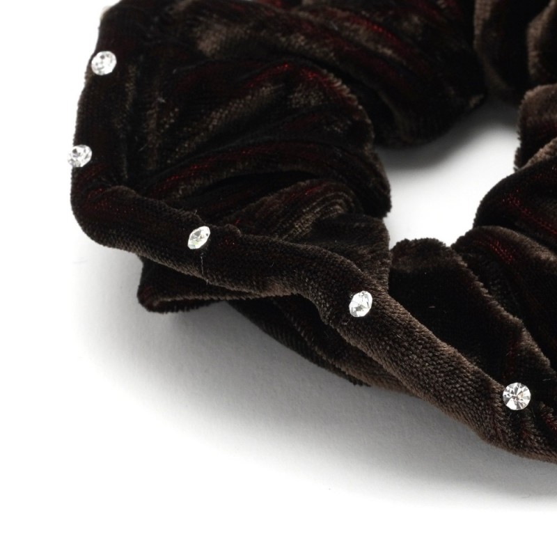Резинка для волос велюровая со стразами (25409) вариант 03