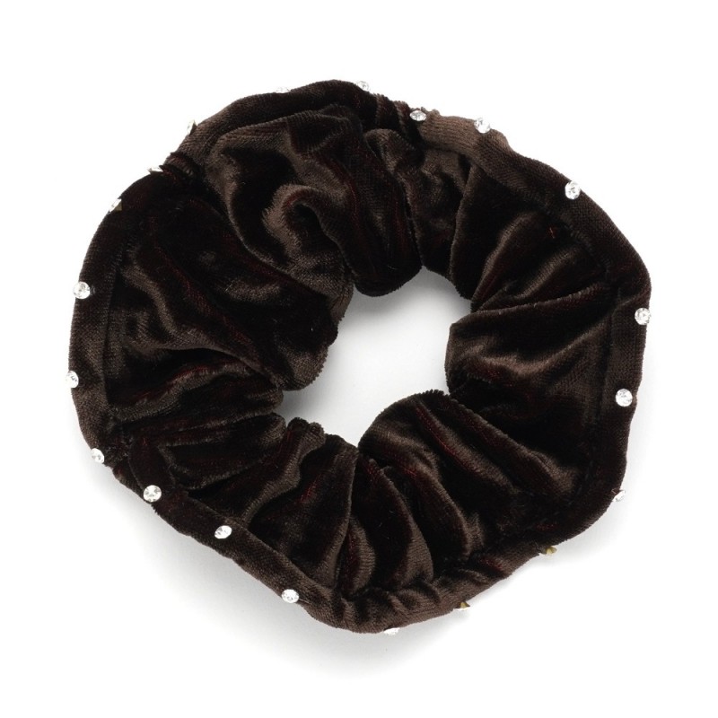 Резинка для волос велюровая со стразами (25409) вариант 03
