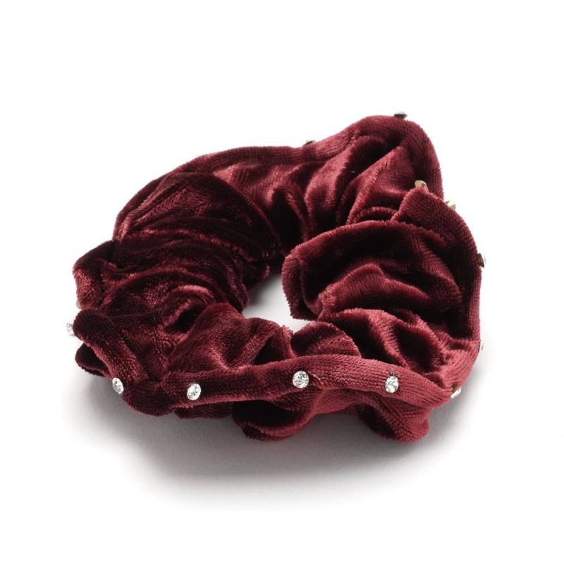 Резинка для волос велюровая со стразами (25409) вариант 06