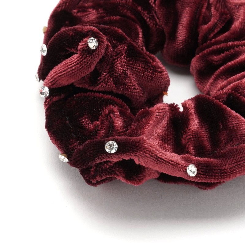 Резинка для волос велюровая со стразами (25409) вариант 06