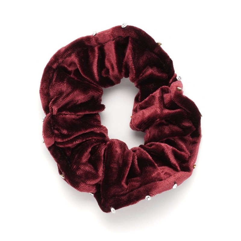 Резинка для волос велюровая со стразами (25409) вариант 06