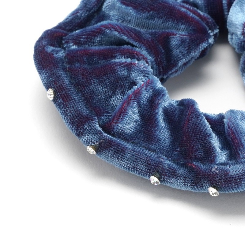 Резинка для волос велюровая со стразами (25409) вариант 09