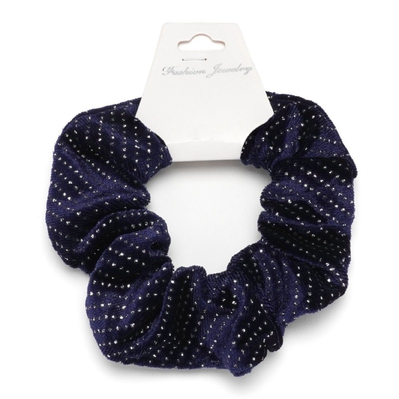 Резинка для волос велюровая с блёстками (26299) вариант 05