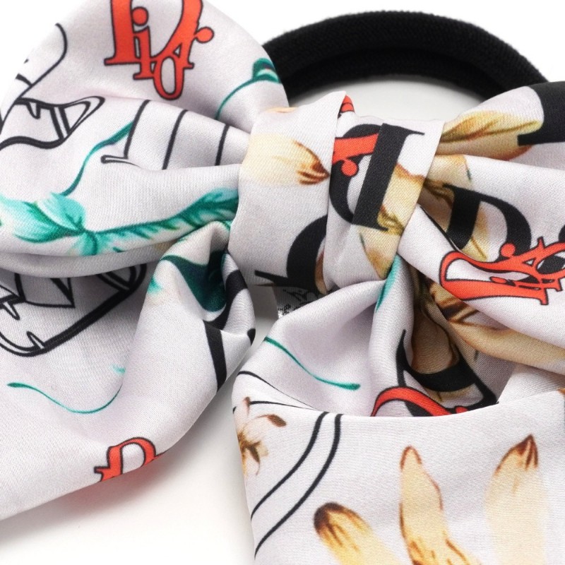 Резинка для волос с бантиком из шелковой ткани (26978) вариант 02