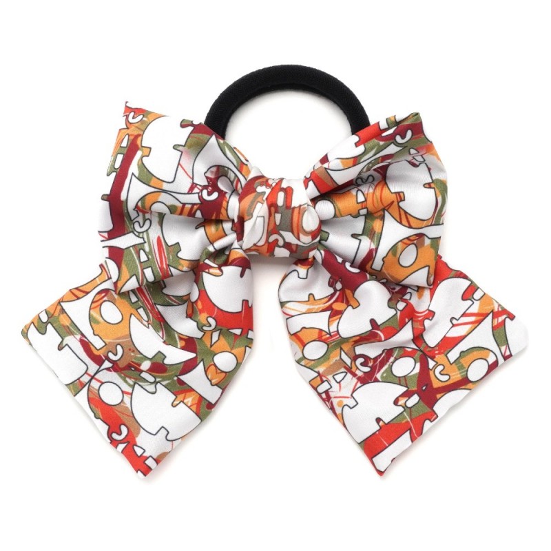 Резинка для волос с бантиком из шелковой ткани (26978) вариант 04