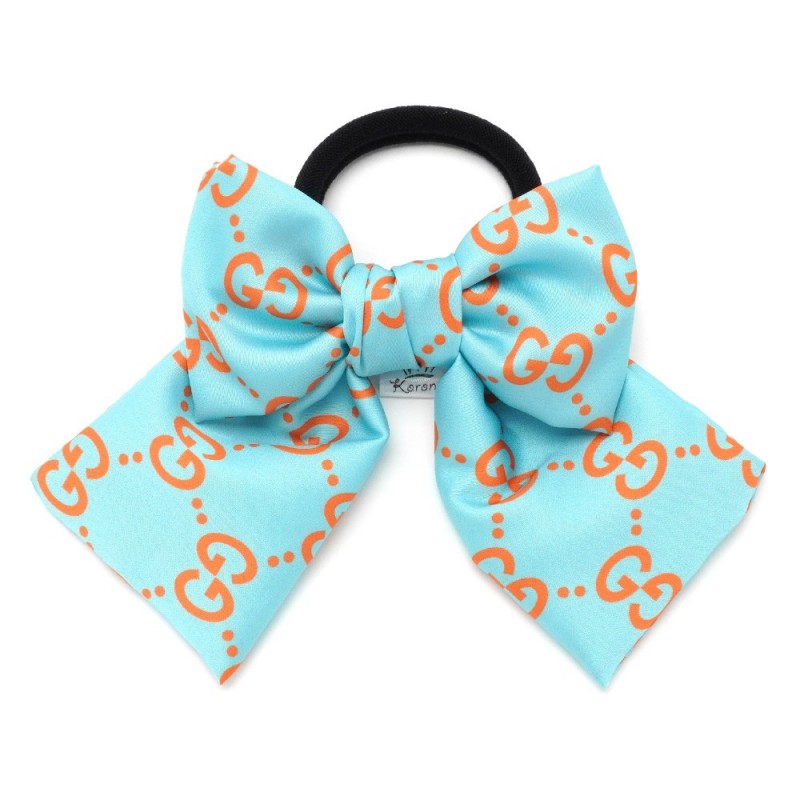 Резинка для волос с бантиком из шелковой ткани (26978) вариант 05