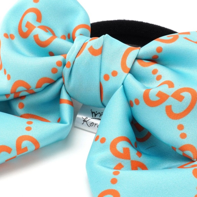 Резинка для волос с бантиком из шелковой ткани (26978) вариант 05