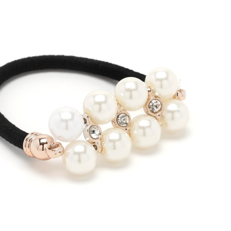 Набор резинок для волос с бусинами молочного цвета (11539)