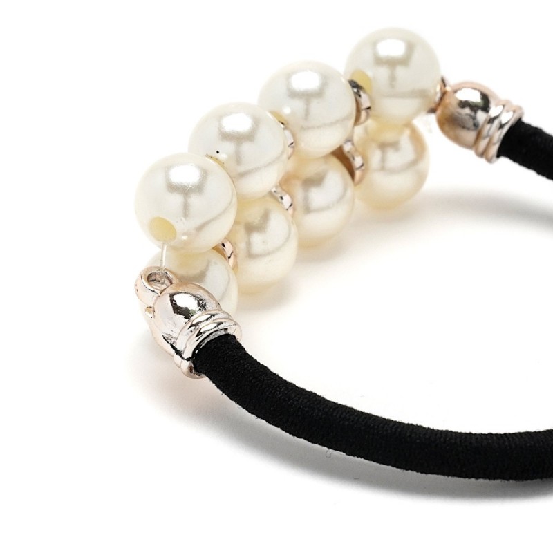 Набор резинок для волос с бусинами молочного цвета (11539)