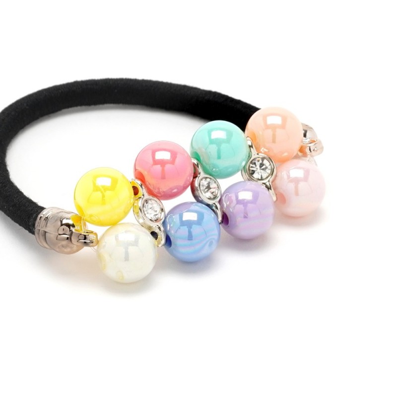 Набор резинок для волос с разноцветными бусинами (12178)