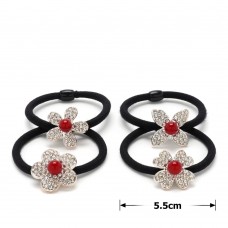 Набор резинок для волос с цветком со стразами (13222)