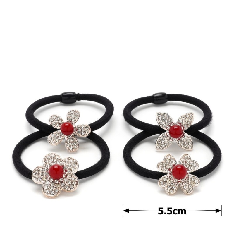 Набор резинок для волос с цветком со стразами (13222)