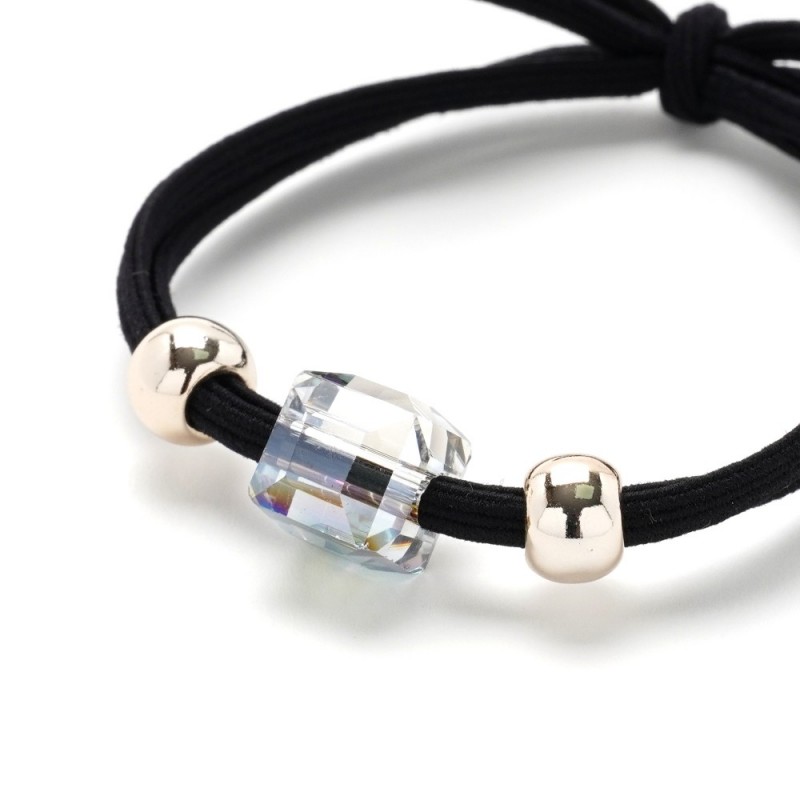 Набор двойных резинок для волос со стеклянными камнями (15031)