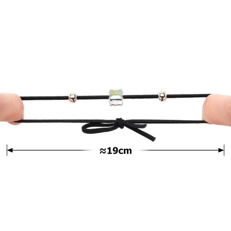 Набор двойных резинок для волос со стеклянными камнями (15031)