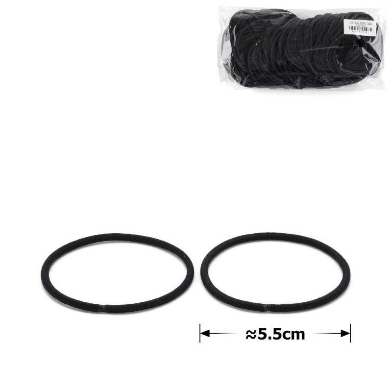 Набор бесшовных резинок для волос черный (15198)