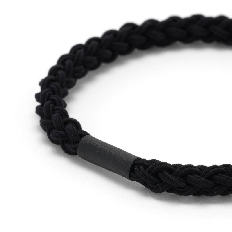 Набор плетеных резинок для волос черный (15851)