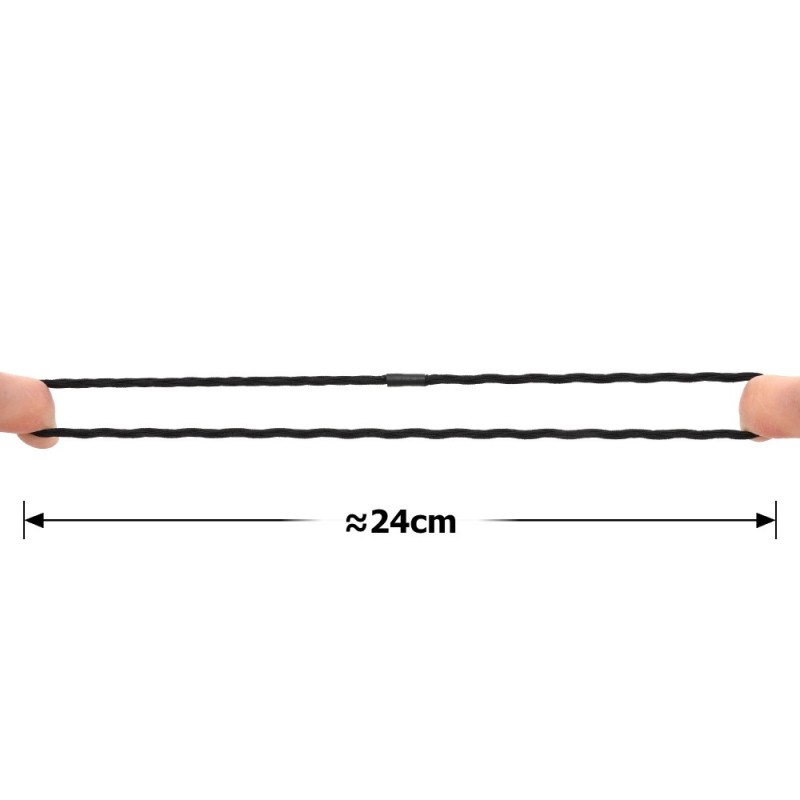 Набор плетеных резинок для волос черный (15851)
