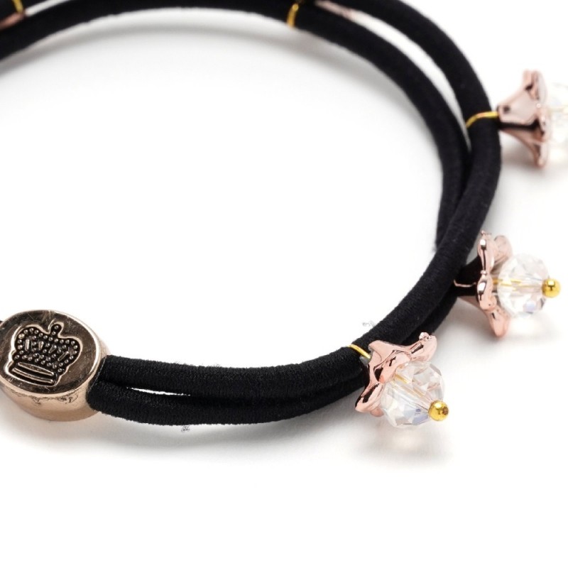 Резинка для волос двойная со стразами (25566) вариант 01