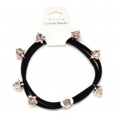 Резинка для волос двойная со стразами (25566) вариант 02