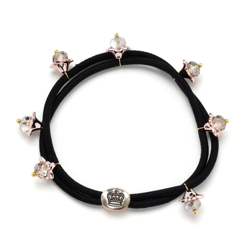 Резинка для волос двойная со стразами (25566) вариант 02