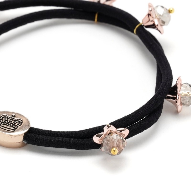 Резинка для волос двойная со стразами (25566) вариант 02