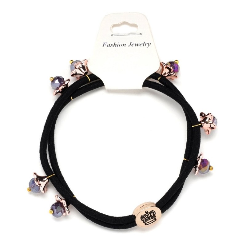 Резинка для волос двойная со стразами (25566) вариант 03