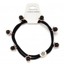 Резинка для волос двойная с бусинками (25567) вариант 01