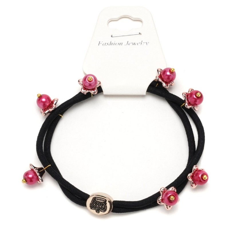 Резинка для волос двойная с бусинками (25567) вариант 10