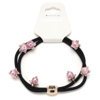 Резинка для волос двойная с бусинками (25567) вариант 11