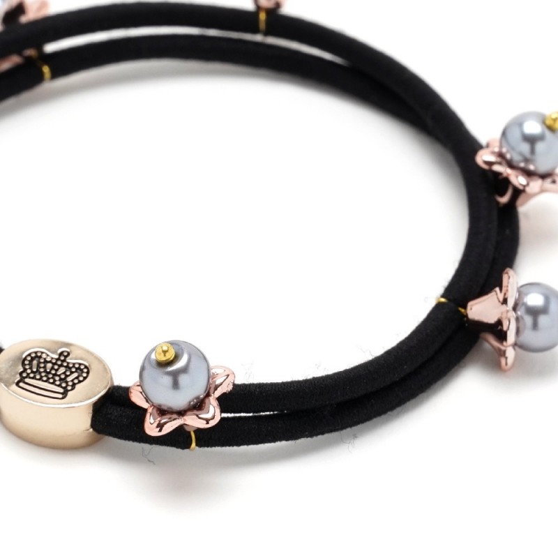 Резинка для волос двойная с бусинками (25567) вариант 02