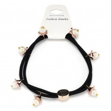 Резинка для волос двойная с бусинками (25567) вариант 03