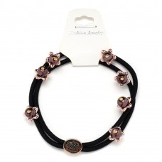 Резинка для волос двойная с бусинками (25567) вариант 06