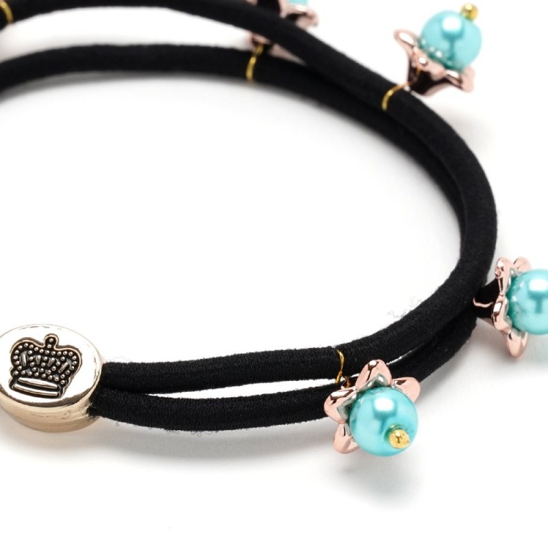 Резинка для волос двойная с бусинками (25567) вариант 07