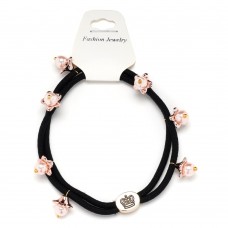 Резинка для волос двойная с бусинками (25567) вариант 08