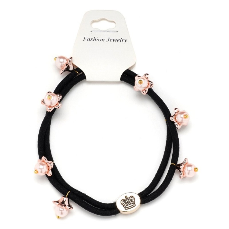 Резинка для волос двойная с бусинками (25567) вариант 08