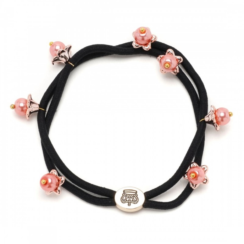 Резинка для волос двойная с бусинками (25567) вариант 09