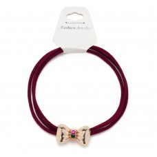 Резинка для волос тройная с фигуркой бантик (25579) вариант 03