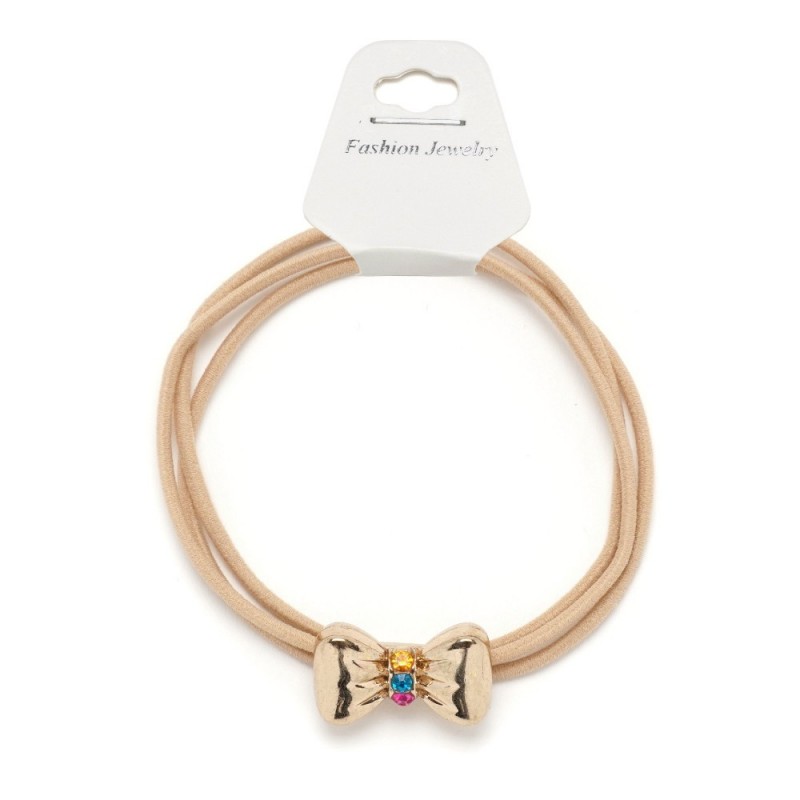 Резинка для волос тройная с фигуркой бантик (25579) вариант 07