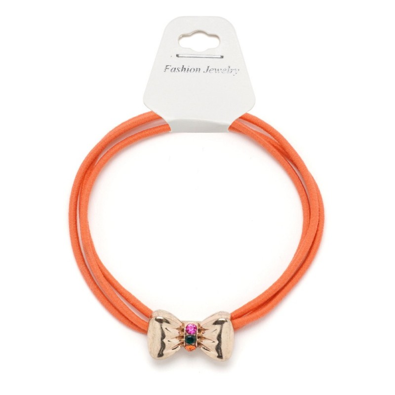 Резинка для волос тройная с фигуркой бантик (25579) вариант 08