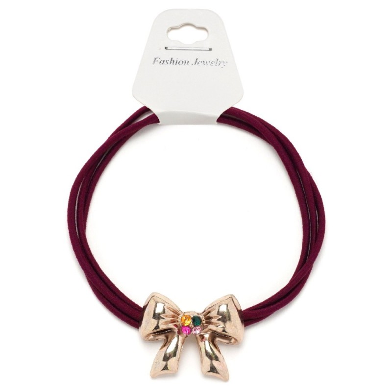 Резинка для волос тройная с фигуркой бантик (25580) вариант 03