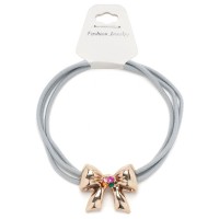 Резинка для волос тройная с фигуркой бантик (25580) вариант 06