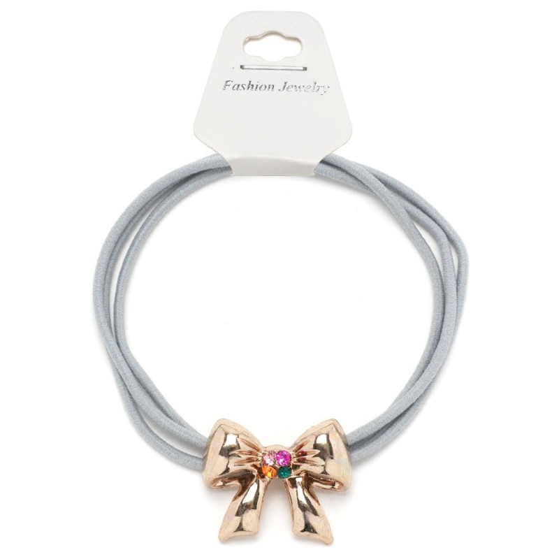 Резинка для волос тройная с фигуркой бантик (25580) вариант 06