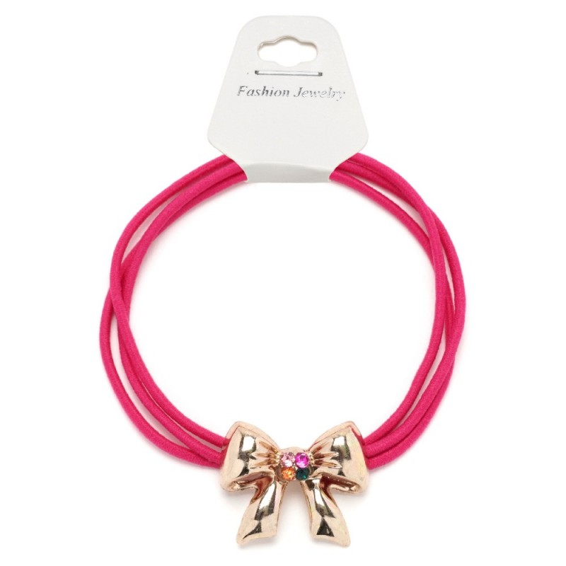 Резинка для волос тройная с фигуркой бантик (25580) вариант 09
