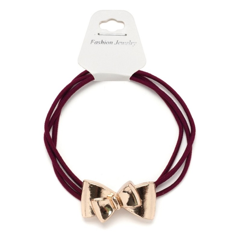 Резинка для волос тройная с фигуркой бантик (25581) вариант 03