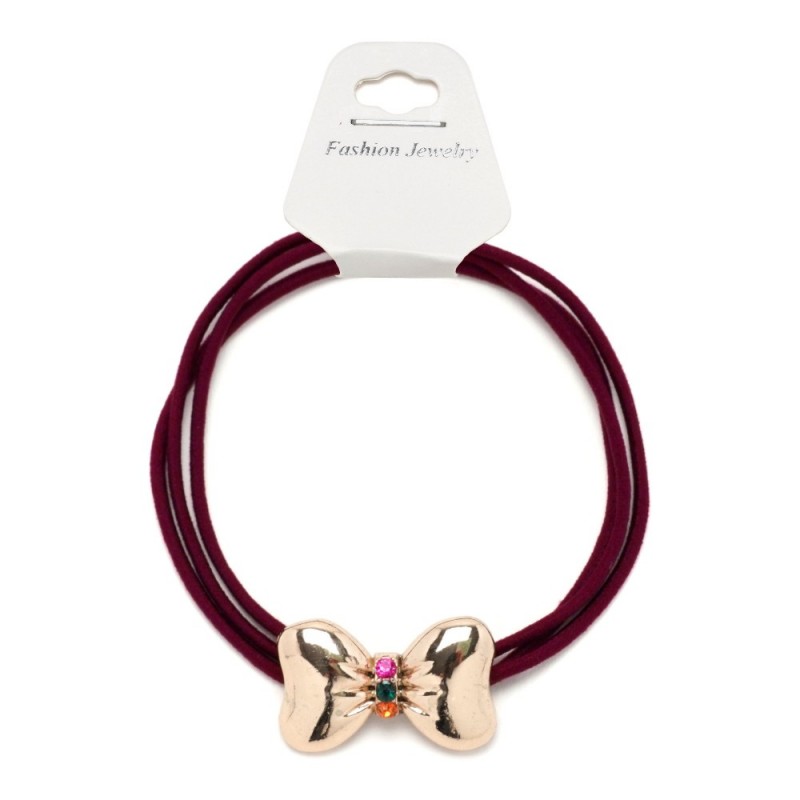 Резинка для волос тройная с фигуркой бантик (25582) вариант 01