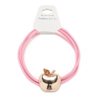 Резинка для волос тройная с фигуркой яблоко (25583) вариант 04